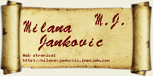Milana Janković vizit kartica